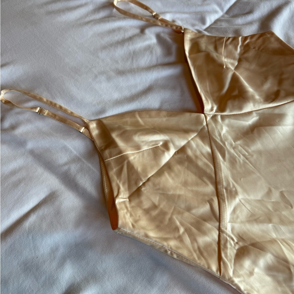 Champagne Satin Slip Dress